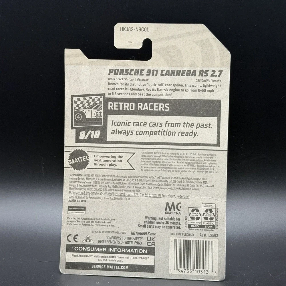2023 Hot Wheels 1973 Porsche 911 Carrera RS 2.7  HW Retro Racers 125/250